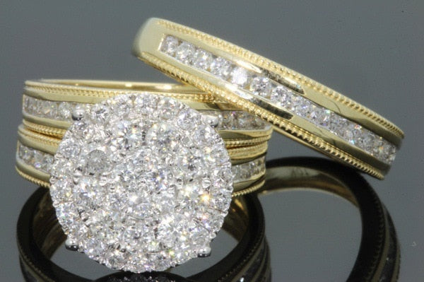 Set Full of Diamond Ring Female 18k Gold Wedding Anillos Bague Etoile Bizuteria Ring for Women Men Gemstone white topaz jewelry