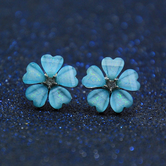 Korean Style Cute Flower Stud Earrings For Women 2018 New Fashion Sweet Earrings Femme Brinco Wholesale Jewelry