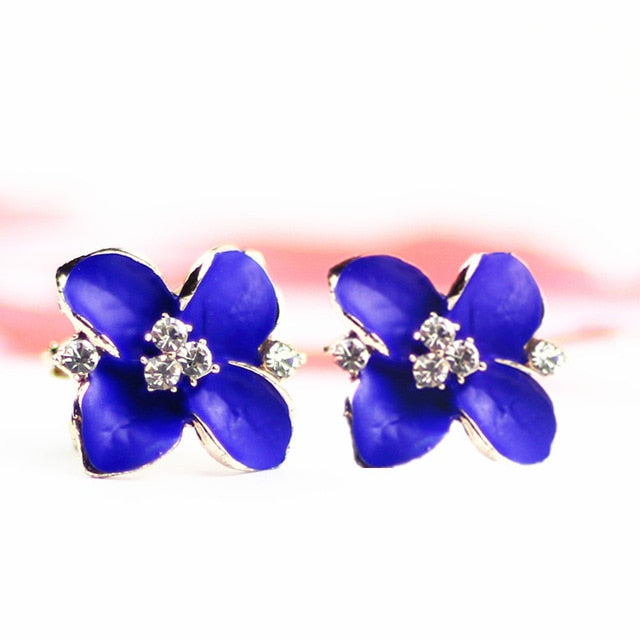 Korean Style Cute Flower Stud Earrings For Women 2018 New Fashion Sweet Earrings Femme Brinco Wholesale Jewelry