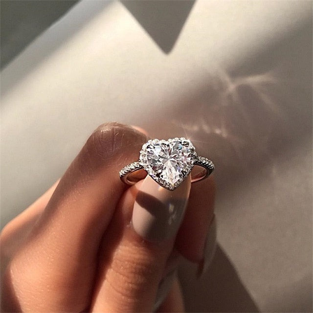 KISS WIFE Classic Engagement Ring 6 Claws Design AAA White Cubic Zircon Female Women Wedding Band CZ Rings Jewelry