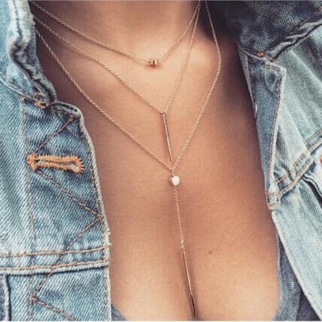 Fashion Alloy Women's Necklaces & Pendants choker necklace 2018 gold color crystal pendant necklace for women Gift wholesale